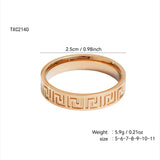18K Gold, Great Wall Pattern, Four Leaf Flower, Cross Ring For Women