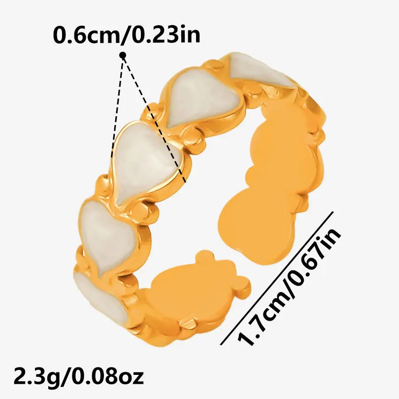 Elegant Ring Enamel Stainless Steel Rings For Women Men Accessories Flower Plant Jewelry Real Gold