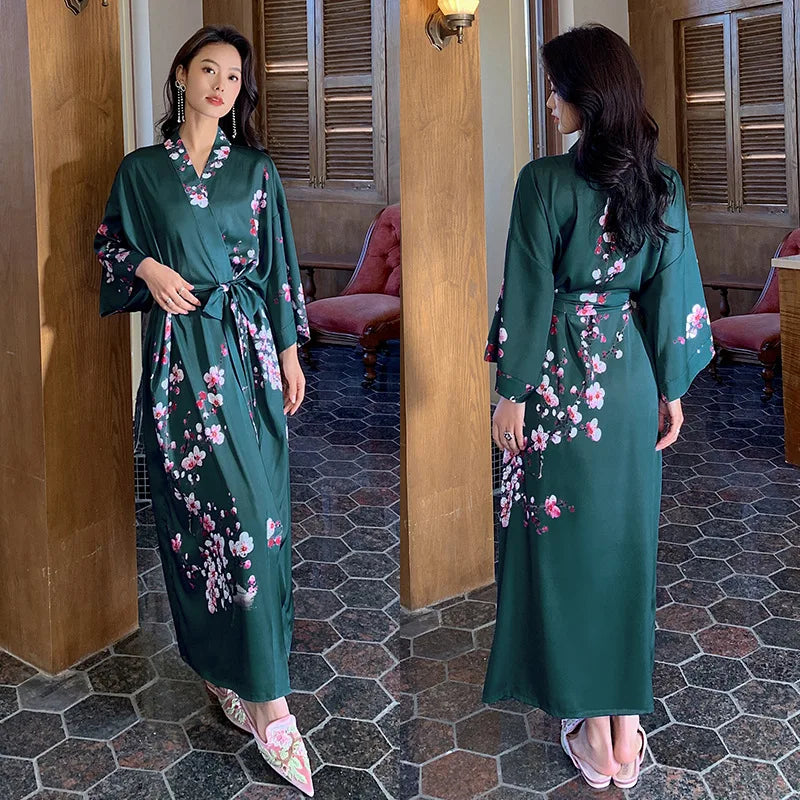 Summer Ice Silk Pajamas Bathrobes