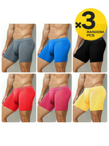 2pcs/3pcs/4pcs Long Leg Boxer Shorts for Men in Breathable Mesh Fabric Sport Underwear Randomly