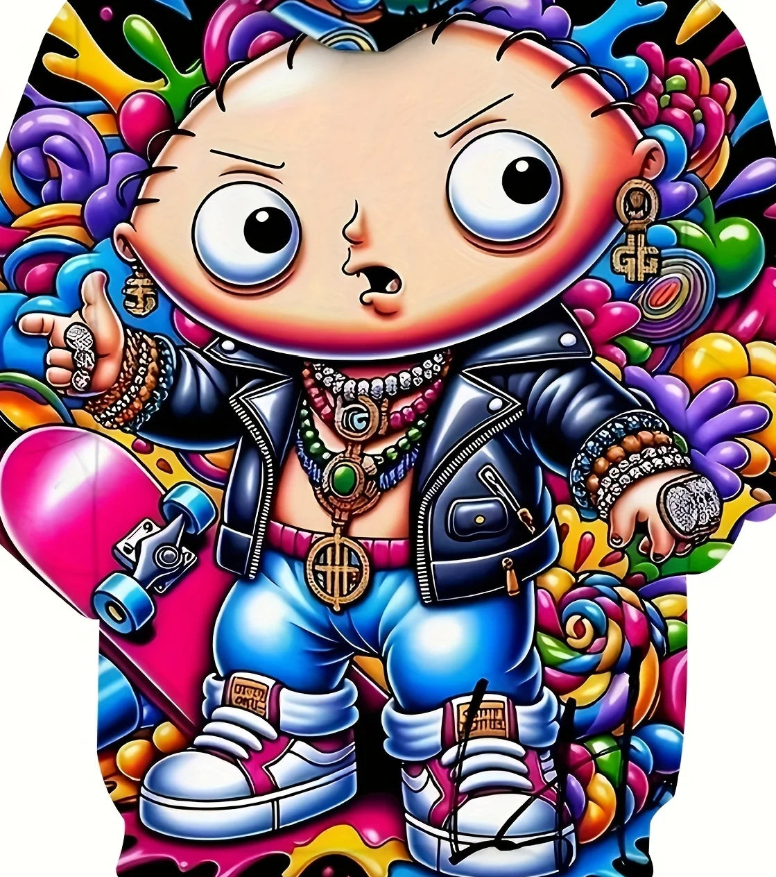 New Fashion Men'sGraphic Print Hoodie