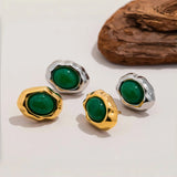 18K Gold Plated Stainless Steel with Gemstone