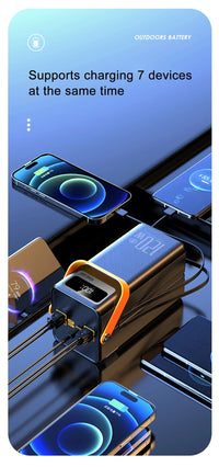 30000mAh 60000mAh Portable Power Bank 120W Fast Charging Power Station Emergency Power Bank LED Charger for Home Camping Phone