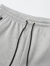 Men's winter sportswear set; warm fleece round neck sweatshirt and men's drawstring sport pants