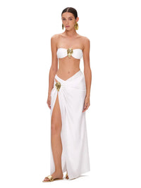 Buckle Off Shoulder Bikini With Skirt