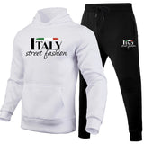 Mens Tracksuit Casual Printing Sweatshirt Sweatpants 2 Pcs Set Sports Jogging Mens Clothing Fashion Hoodies Sportswear Outfits