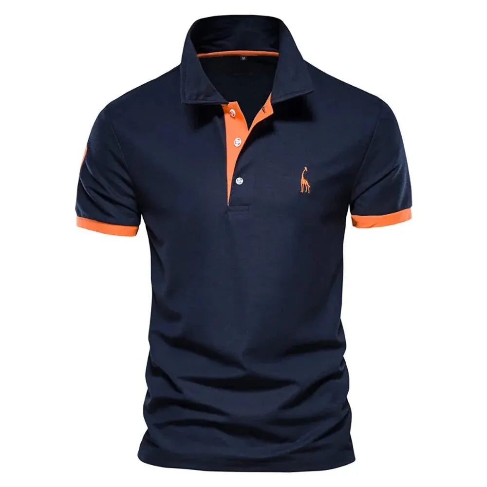 Giraffe Embroidered Men's Polo Shirt