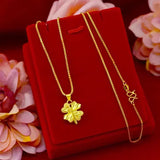 24K REAL gold necklace women's real gold