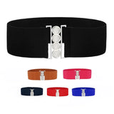 Women’s Elastic Cinch Belt  Fashion Stretch Waist Band Clasp Buckle New Stretchy Retro Wide Waist Cinch Belt Waistband