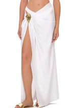 Buckle Off Shoulder Bikini With Skirt