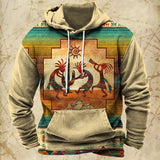 Men Hooded Vintage Print  Sweatshirt