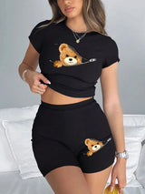 Women Teddy Bear Emerged 2 Pcs Set