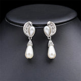 Personality flower Pearl Wedding Necklace Earring
