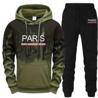 Hot Sales Mens Tracksuit Casual Printed Splash-ink Hooded Sweatshirts Daily Sports Jogging Mens Clothing Single Piece Tops Pants