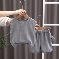Casual Summer Baby Vest Shorts Sports Set