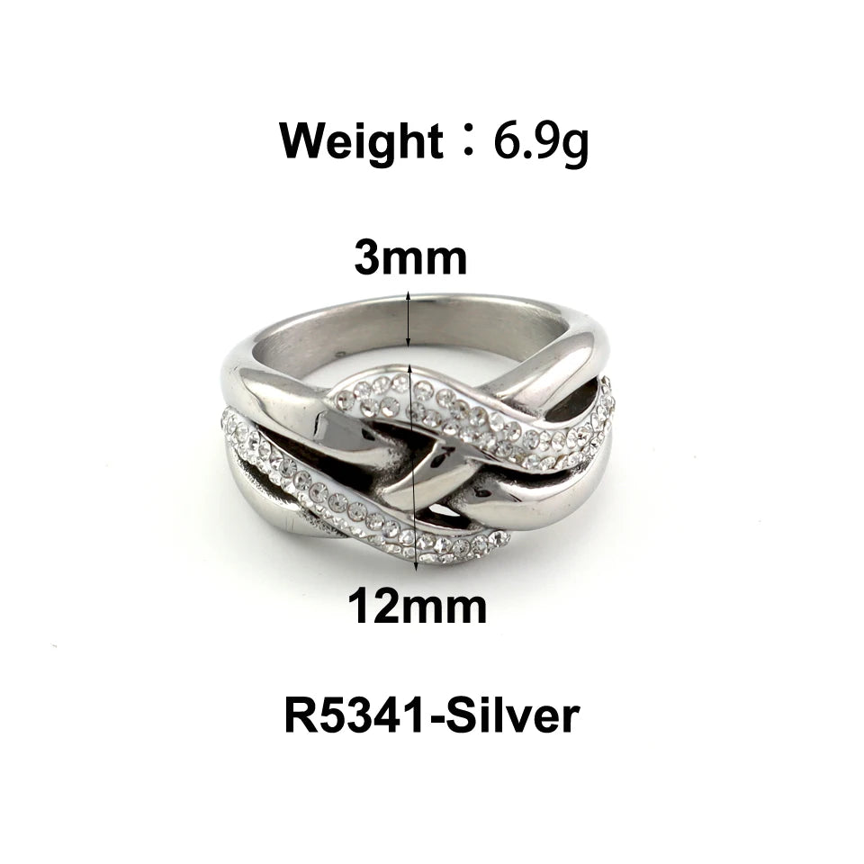 New Design Luxury Shiny Crystal Rings 18 K