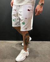 Casual Embroidery  Men Cargo Jogging Shorts