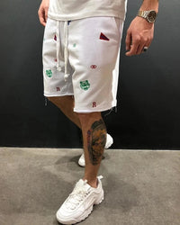 Casual Embroidery  Men Cargo Jogging Shorts