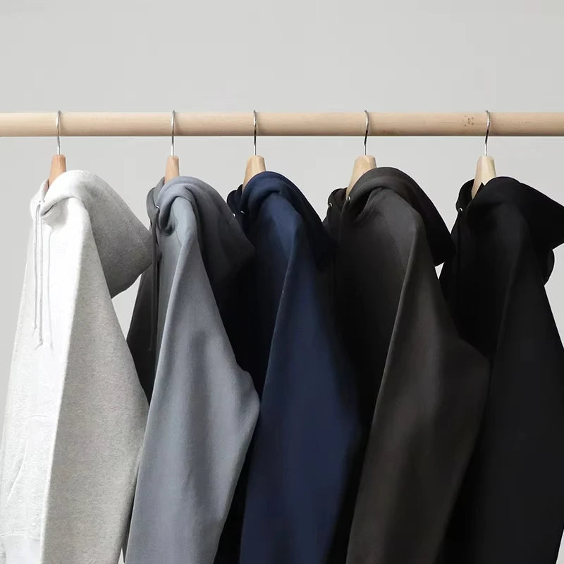 Japanese Casual Retro Unisex High Quality Solid Color Hooded Sweatshirt