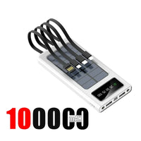 200000mAh 120W Solar Power Bank With Led Lamp Super Fast Charging Ultra High Capacity 4 Wire Digital Display External Battery