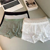 Fashion Underpants Men Boxer Briefs Ice Silk Mesh Thin Lace Shorts Boxers Breathable Summer Underwear for Men Men