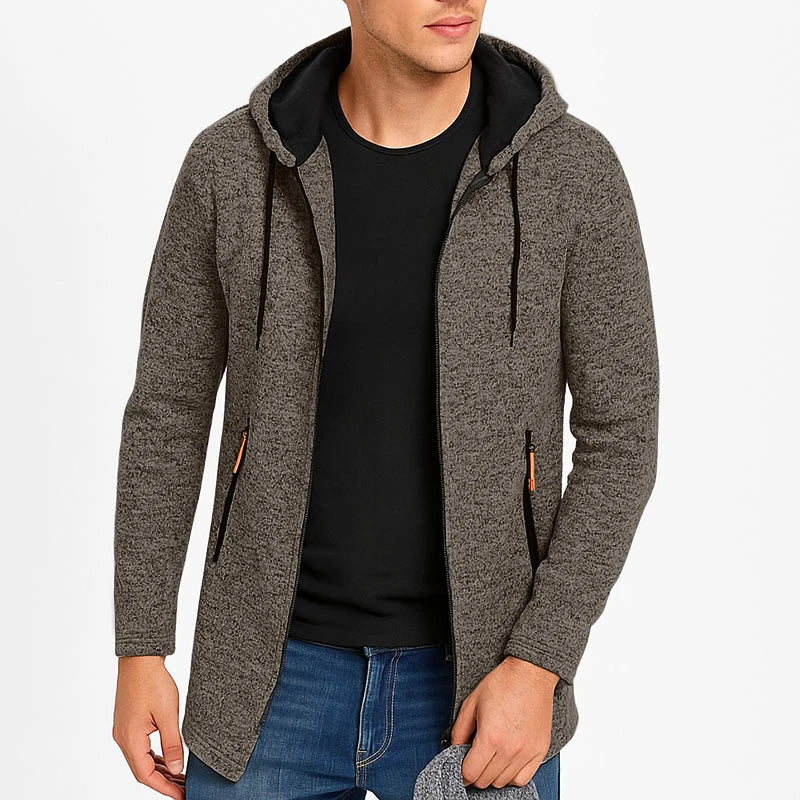 Men Zipper Long Sleeve Casual Hoodie