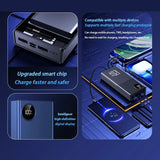 200000mAh 120W Power Bank Large Capacity Super Fast Charge Portable Power Bank With 4 Charging Cables LED Digital Display New