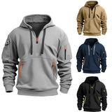Multi Pocket Zipper Fleece Hoodie