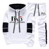 Mens Tracksuit Print Casual Sweatshirts Sweatpants 2 Pcs Set Autumn Winter Sportswear Suit Outdoors Sports Jogging Mens Clothing