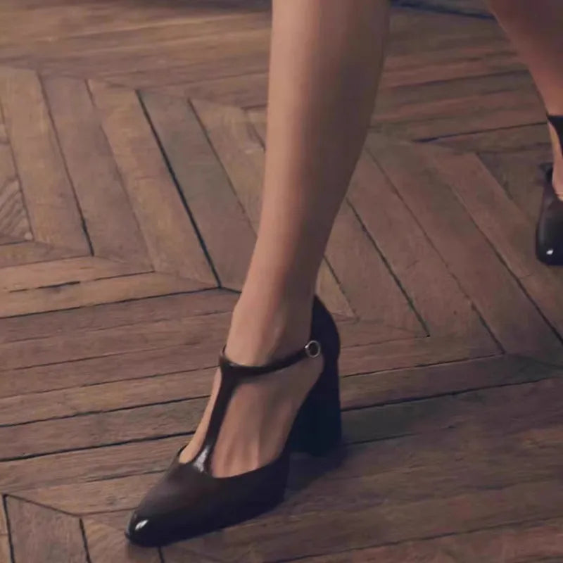 Women T-Straps Point Toe High Heels