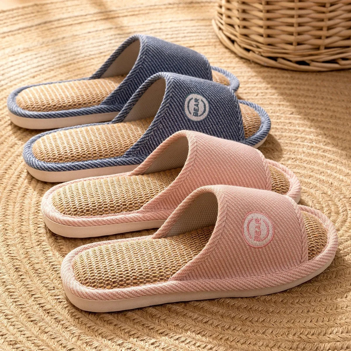 Non Slip Women Breathable Linen Slippers