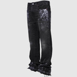 Mid Waist Men Vintage Straight Pants