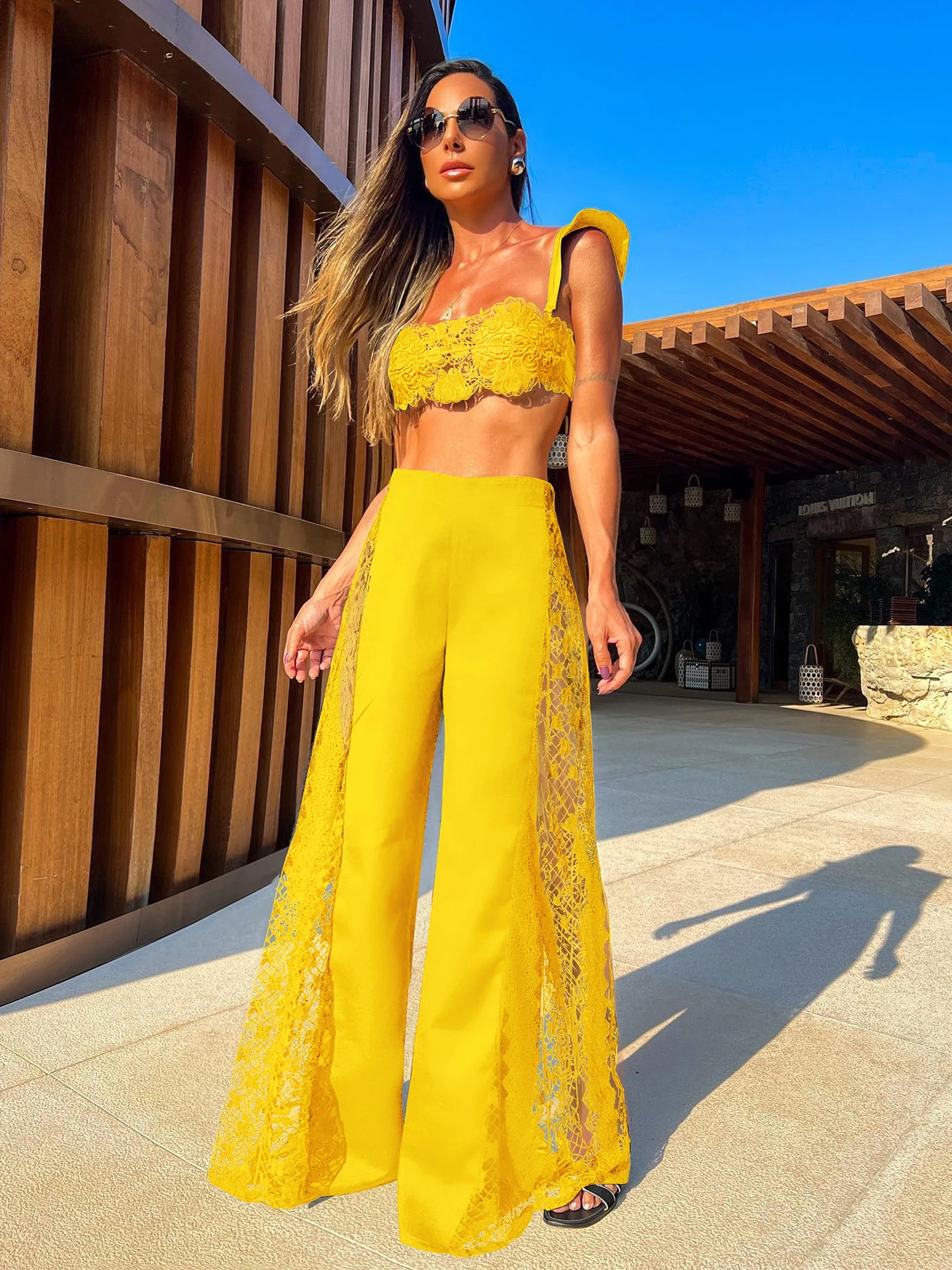 Women Sexy Black 3 Pc Bikini Set With Pants