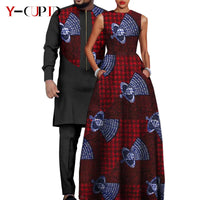 African Dresses for Matching Couple Outfits for Party Vestidos Y23C067