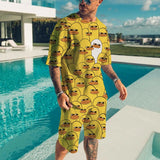 Cute Duck 3D Printed T-Shirt Shorts Set