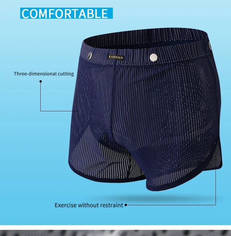 Breathable Mesh Boxers for Men - Loose-Fit Athletic Underwear with Enhancing Pouch Arrow Shorts