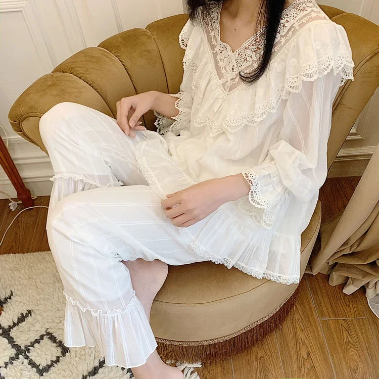 Women's Lolita Princess V Neck Pajama Sets