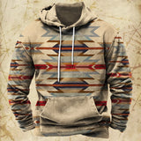 Men Hooded Vintage Print  Sweatshirt