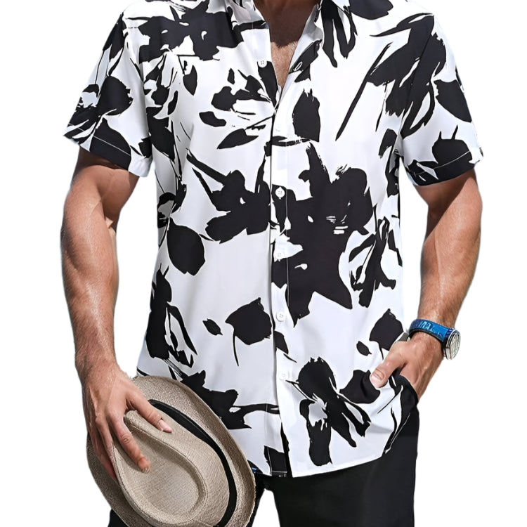 Men's Leaf Print Shorts Set