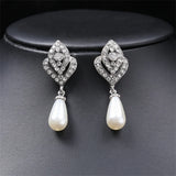 Personality flower Pearl Wedding Necklace Earring