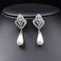 Personality flower Pearl Wedding Necklace Earring