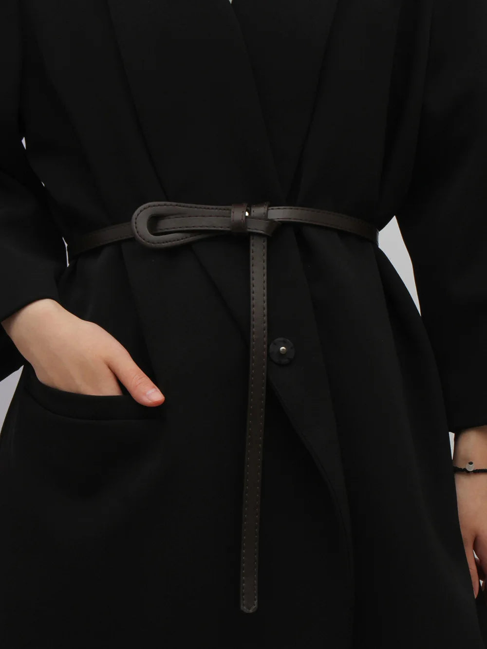 Thin Knotted Belts for Women Belt Lady Waist Band Soft Leather Waist Belt Solid Color Strap Dress Coat  Accessories Luxury