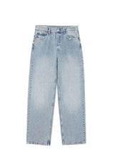 Denim Solid Loose Zipper Fly Wide Leg Pant