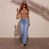 Women's High-Waisted Retro Temperament Jeans