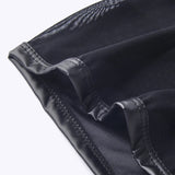 Fitness Long Men Boxer Underwear Mesh Faux Leather Men's Boxershorts Panties Long Leg Trunks Sexy Pouch Opened Button Underpants