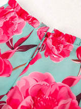 Two Pieces Sweet Printed Bra Beach Robe