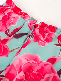 Two Pieces Sweet Printed Bra Beach Robe