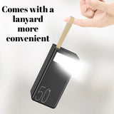 80000mAh Power Bank with LED Display Worldwide Plugs Portable Charger with LED Light High Capacity Polymer Battery Long Travel