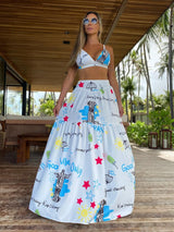 Beach Dance Suspenders Tube Top & Skirts Set