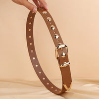 Women Studded Leather Belt Fashion Punk Style Ladies Belts for Jeans Dress Adjustable Waist Belt Rivet Decor